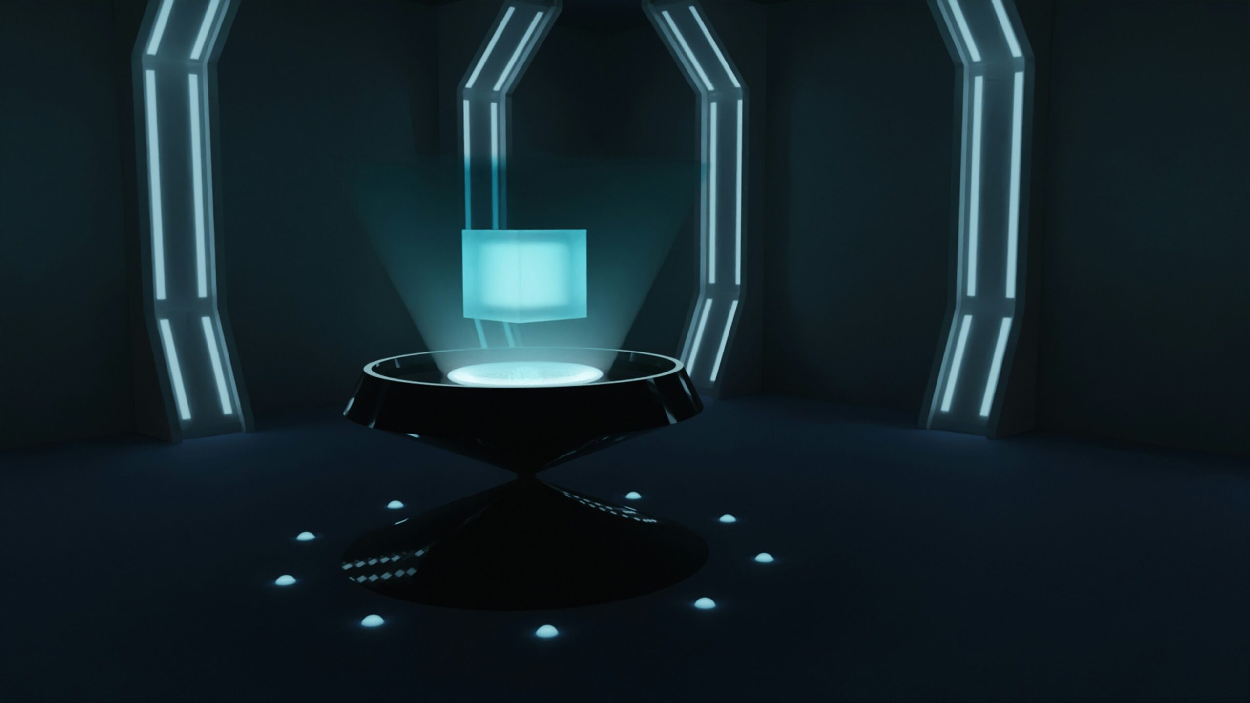 Futuristic holographic game interface - Random 3D render project.