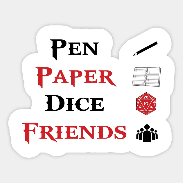 Friends playing tabletop RPG with dice - Pen & Paper Dice Friends Roleplaying Tabletop RPG Nerd T-Shirt For ...
