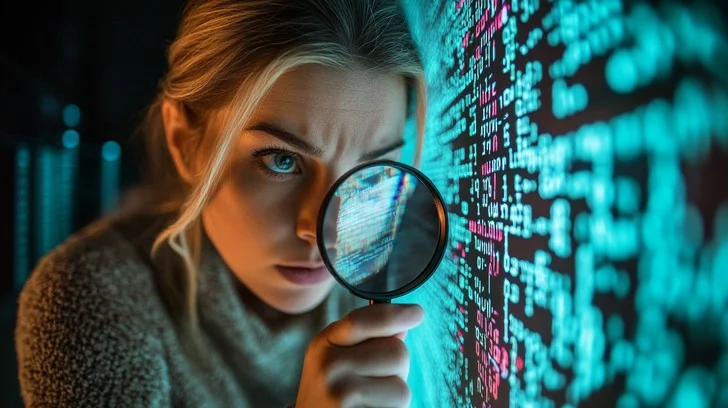 magnifying glass on computer screen with code - Free Analyzing code closely Image - Woman, Magnifying, Glass ...