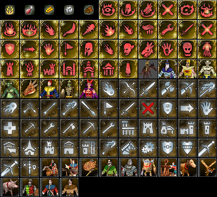 Real-time strategy game interface - Magic and mechanic in-game interface icons | OpenGameArt.org