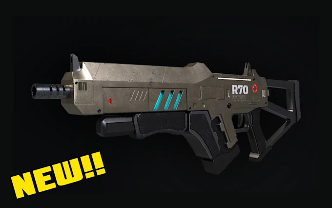 Game developer designing 3D weapon model - Do scifi weapons 3d modeling for game dev by Benuasoftworks | Fiverr