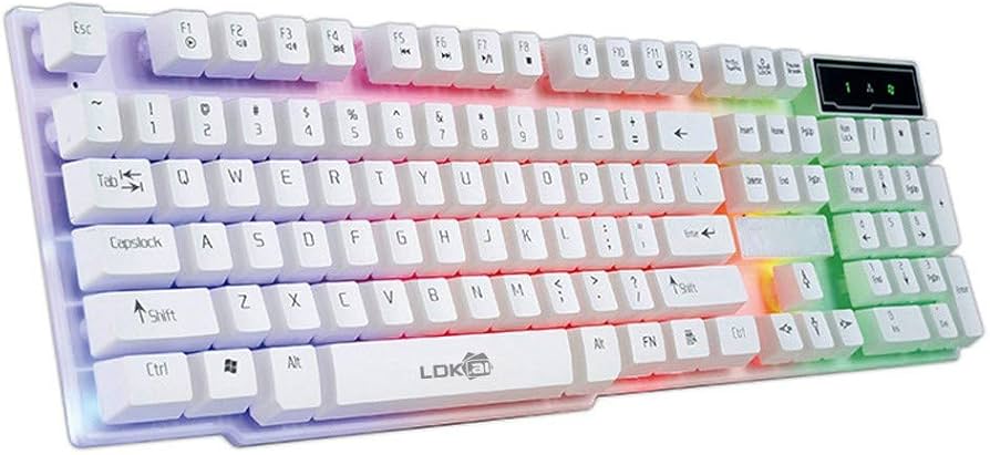 Gamer hands on illuminated keyboard - Amazon.com: Lovskoo 104 Key Illuminated Gaming Keyboard Wired RGB ...