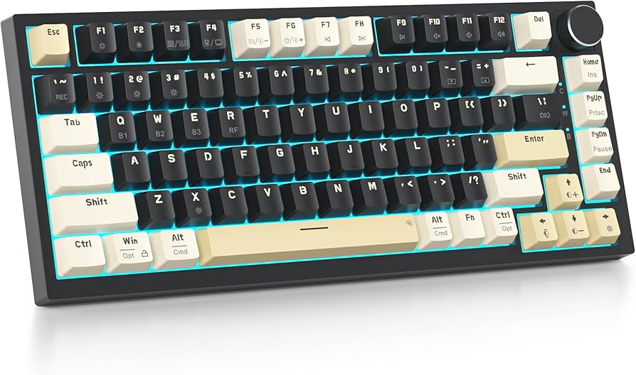 75% RGB mechanical gaming keyboard - Amazon.com: SbocKeeb 75% Wireless Creamy Mechanical Keyboard, Hot ...
