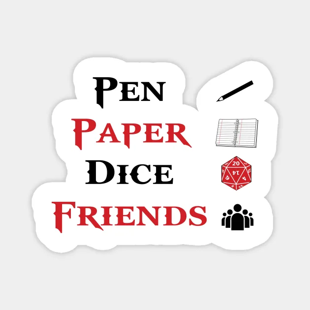 Friends playing tabletop RPG with dice - Pen & Paper Dice Friends Roleplaying Tabletop RPG Nerd T-Shirt For ...